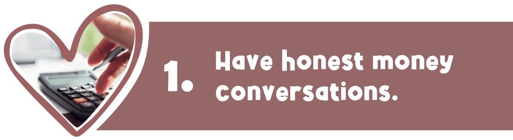Couple discussing finances together